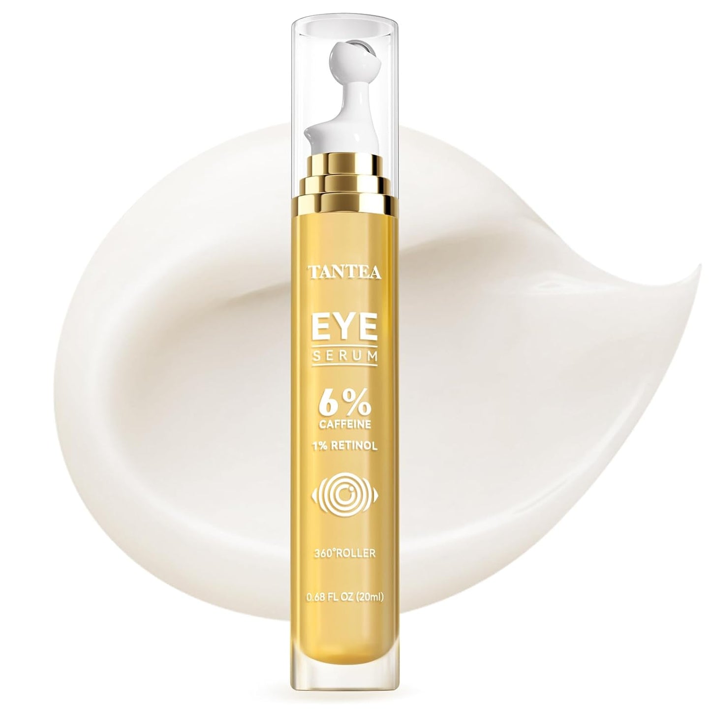 6% Caffeine Eye Cream for Dark Circles, Daily 1% Retinol Caffeine Eye Serum for Puffy Eyes & Under Eye Bags, Eye Skin Care Suitable for Men and Women's